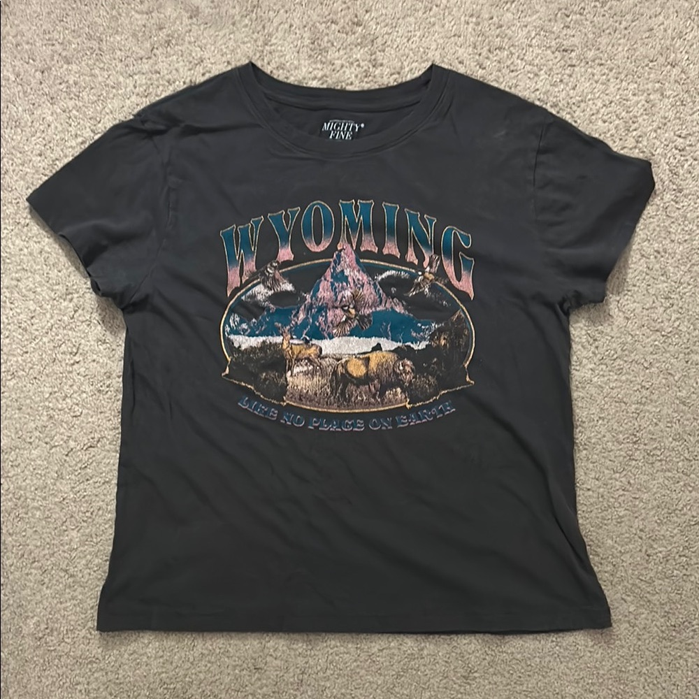 Mighty Fine Wyoming Graphic Tee - Black